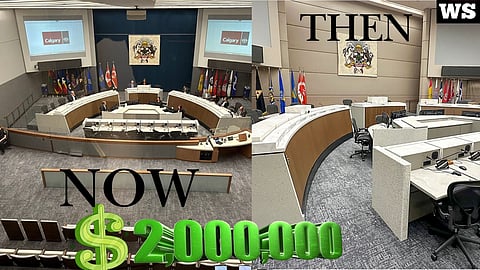 City Council Chambers then (right) vs. now (left)