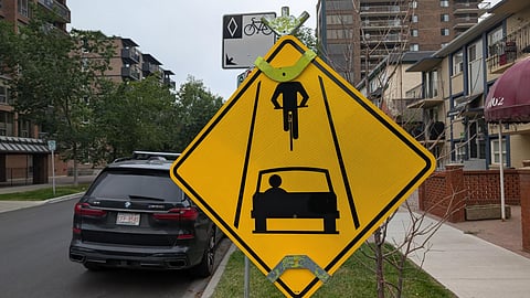 Bike lane on 15 Ave Calgary