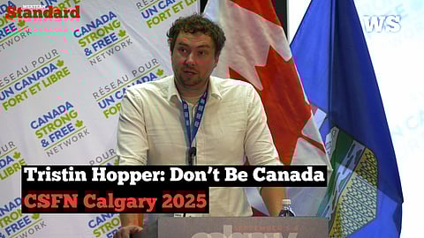 Tristin Hopper at the Canada Strong and Free Network Conference 2025 in Calgary