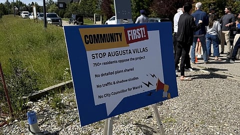 A sign in Springbank Hill, Calgary