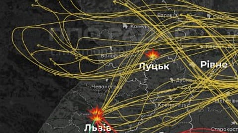 Russian drone flight patterns in Poland