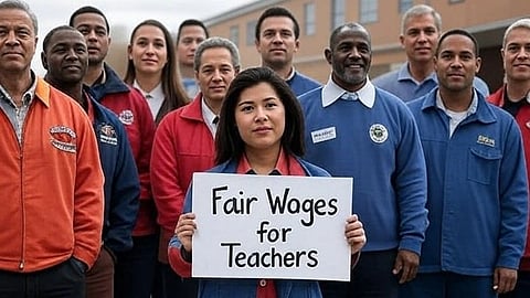 Teachers striking