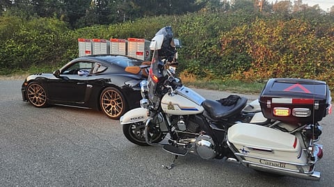 BC Porsche driver loses luxury car to impound after racing motorcycles