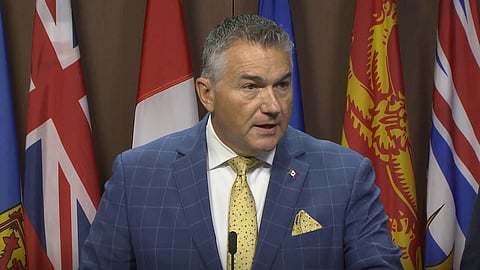 Conservative MP James Bezan announced his new private members bill to reporters in Ottawa on Tuesday.