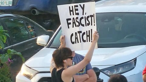 "Hey Fascist Catch" Sign