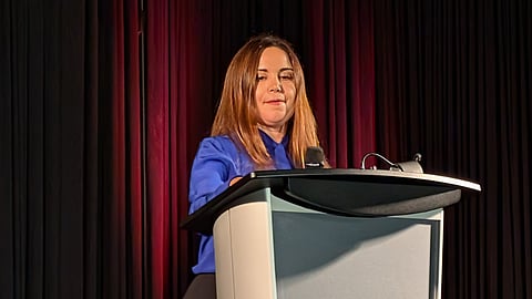 Mia Hughes at the Reclaiming Canada Conference in Calgary