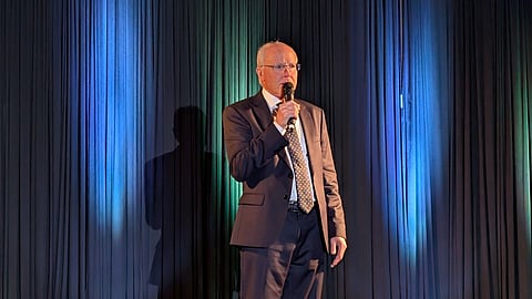 Ted Kuntz speaks at the Reclaiming Canada Conference at BMO Centre in Calgary, Sept. 21, 2025