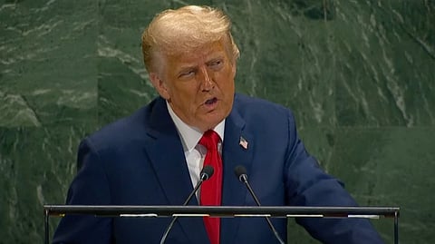 US President Donald Trump at the UN General Assembly on Sept. 23.