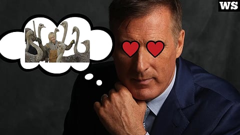 a Stylized image of PPC leader Maxime Bernier's support for the ostriches