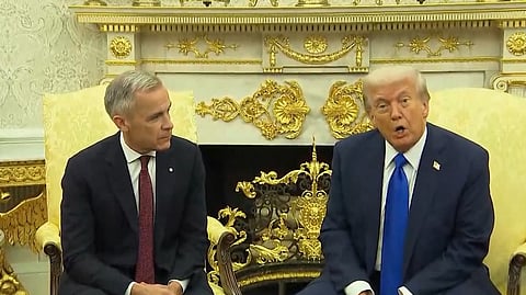 Mark Carney and Donald Trump in Washington on Tuesday