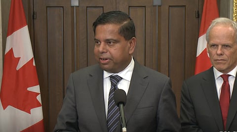 Gun Grab Gary speaking to reporters in Ottawa on Wednesday