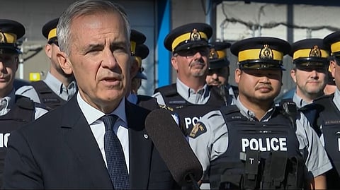 Carney speaking to reporters