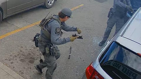 Calgary police officer the moment he is shot