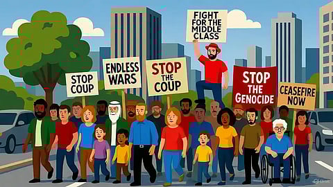 Left-wing protestors