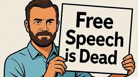 "Free Speech is Dead" sign