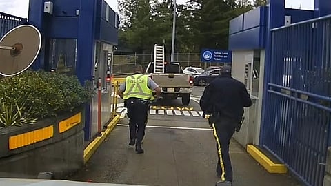 RCMP officers dash towards impaired driver