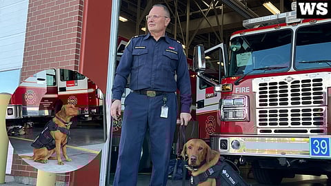 Might Titus and his handler, Brad Brooks