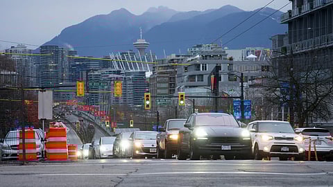 Commuters on Cambie St.