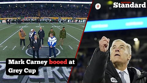 Mark Carney booed at Grey Cup