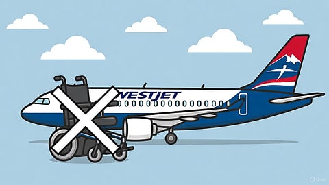 Westjet, X on wheelchair
