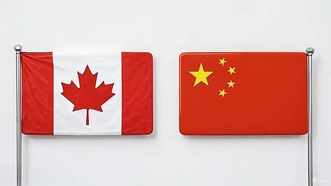 Canada and China Flags