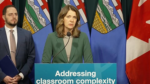 Premier Danielle Smith addressed country musician Corb Lund's citizen-initiative petition against coal mining at a press conference in Calgary on Friday. 