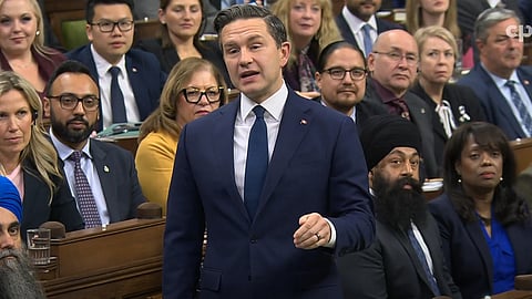 Conservative leader Pierrre Poilievre speaking in the HoC on Tuesday