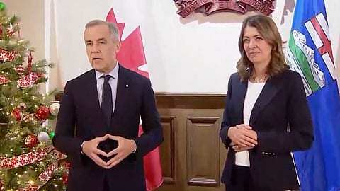 Prime Minister Mark Carney and Premier Danielle Smith