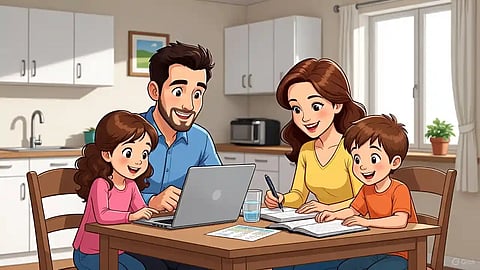 Family planning their budget