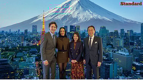 Justin Trudeau, Katy Perry, Fumio Kishida, and Yuko Kishida