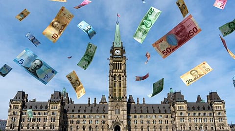 Raining money on Parliament Hill