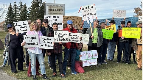 Calgarians call for reverse on blanket rezoning at Ward 11 rally 