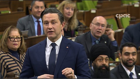 Pierre Poilievre speaking in the House of Commons on Tuesday