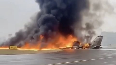 A small private jet owned by former NASCAR driver Greg Biffle crashed while landing at Statesville Regional Airport in North Carolina on Thursday morning, according to local media reports.