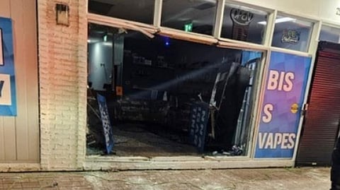 Two boys, 11 and 13, arrested after pickup truck smashes into Manitoba  business