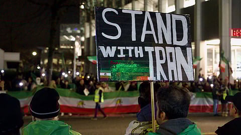 Protest outside the US consulate in Vancouver