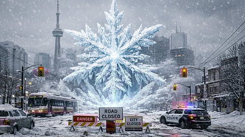 A Snowflake shutting down downtown Toronto