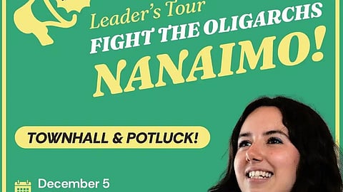 Poster for BC Green Party leader Emily Lowan’s inaugural tour of the province