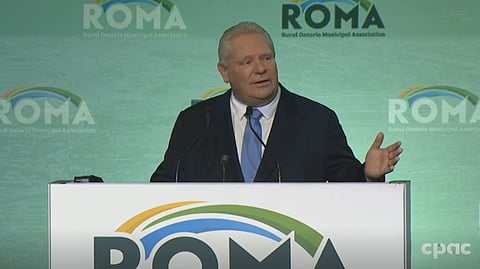 Ford speaking at ROMA in Toronto