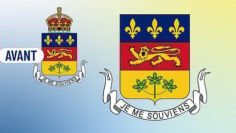 St Edwards Crown removed from Quebec coat of arms