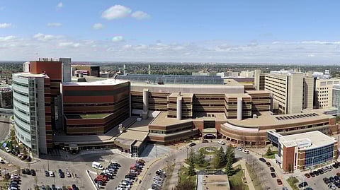 A sky view of the University of Alberta Hospital. 