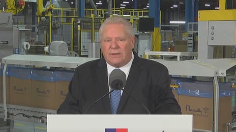 Doug Ford speaking in Brantford on Tuesday
