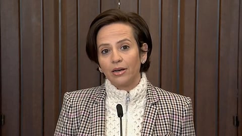 Lantsman speaking in Ottawa on Monday