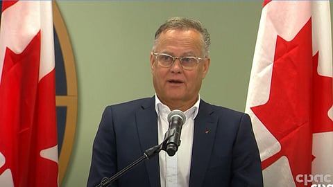 Wayne Long, the secretary of state for the Canada Revenue Agency and financial institutions, holds a news conference in Ottawa