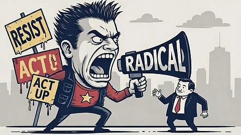 Radical Leftist yelling at a conservative