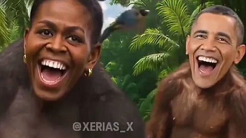 Trump under fire for posting meme video showing Obamas as monkeys
