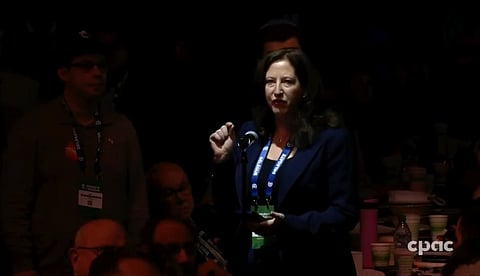 Tamara Kronis speaking against a CPC policy to reject Canada's federal "conversion therapy" ban.