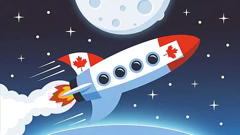 Canadian rocketship cartoon