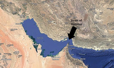 The Strait of Hormuz, global choke point for oil shipments 