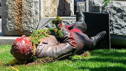 Toppled statue of Sir John A Macdonald in Montreal had been standing since 1895.
